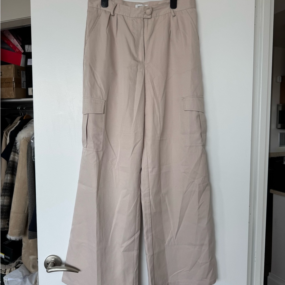 Extro & Vert super wide leg cargo trousers in ecru